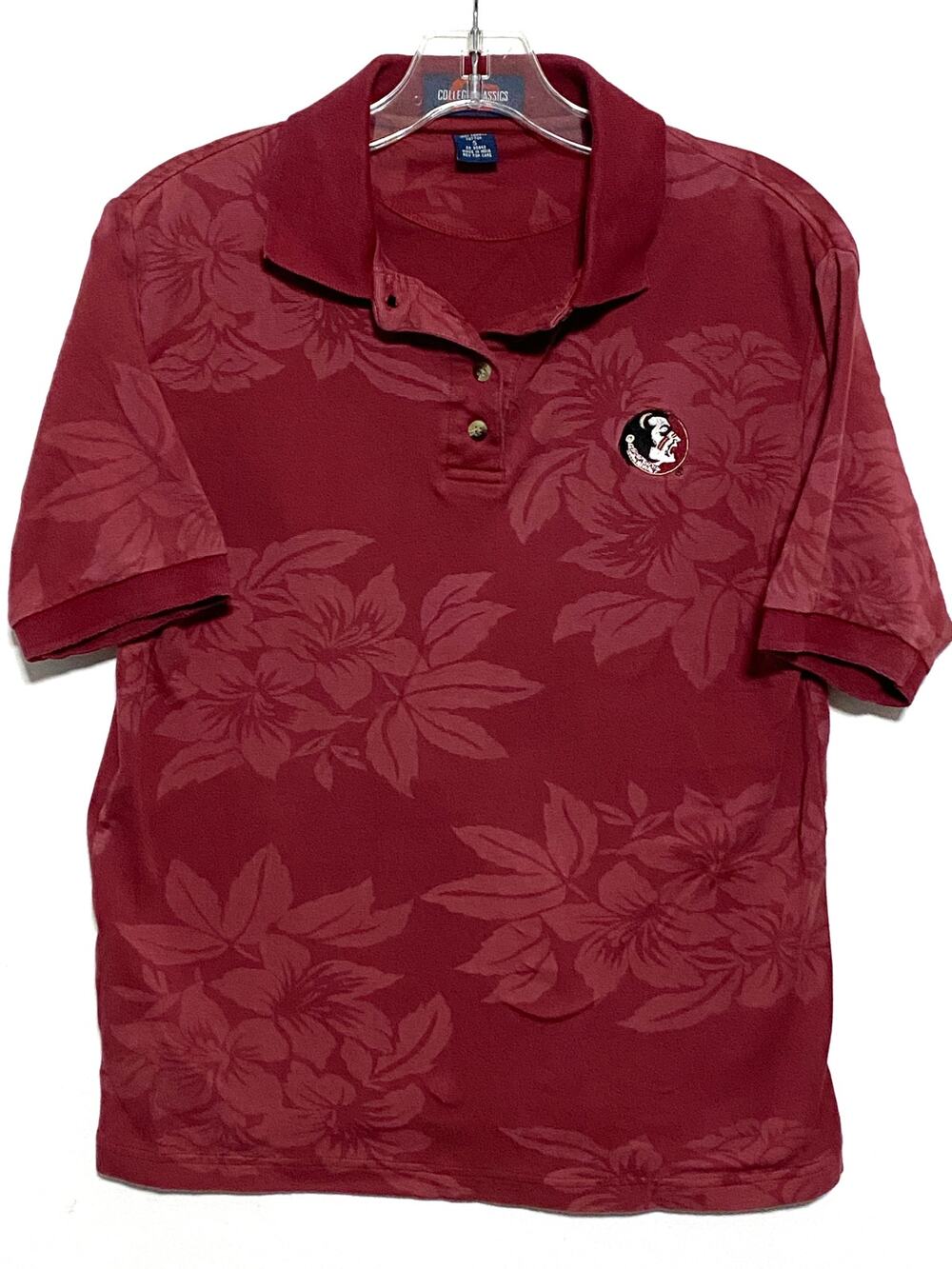 VTG College Classics FSU Florida State Hawaiian Polo Shirt Men S Tropical Floral